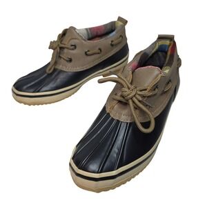 Tamarack Women's Duck Boots Size 7 Tan Black Plaid Lined Lace‎ Up Ankle Warm